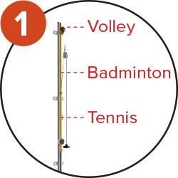 Hauteur ajustable : pour le Tennis/Badminton/Volleyball